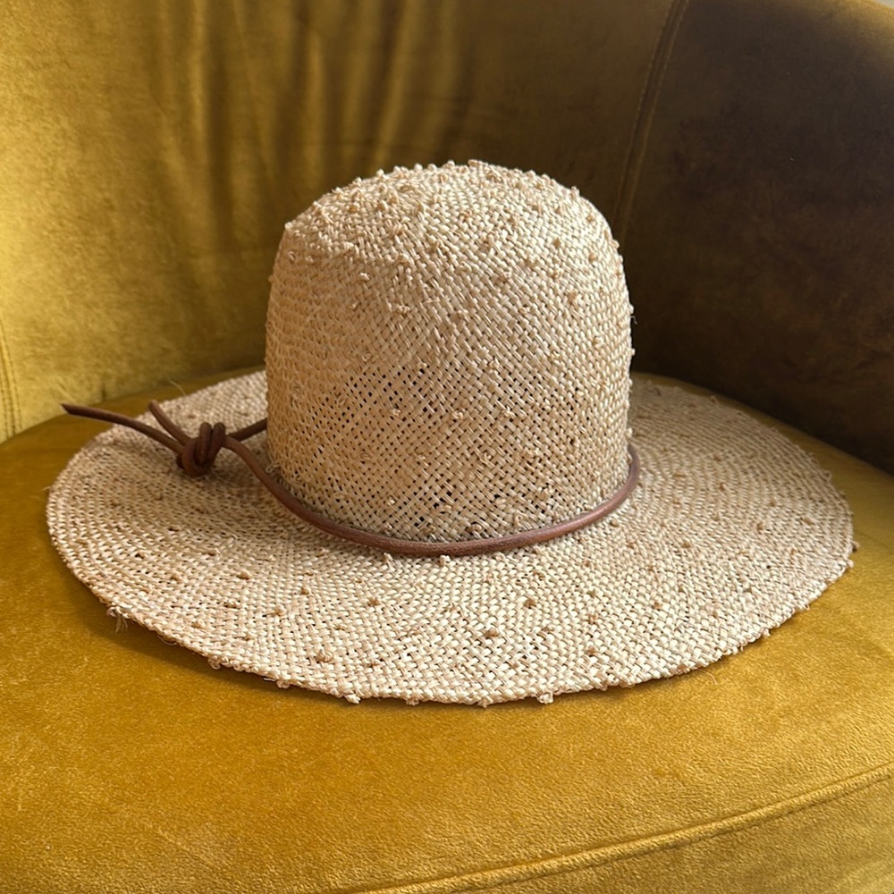 Brookes Boswell Elegant Beige Straw Hat
